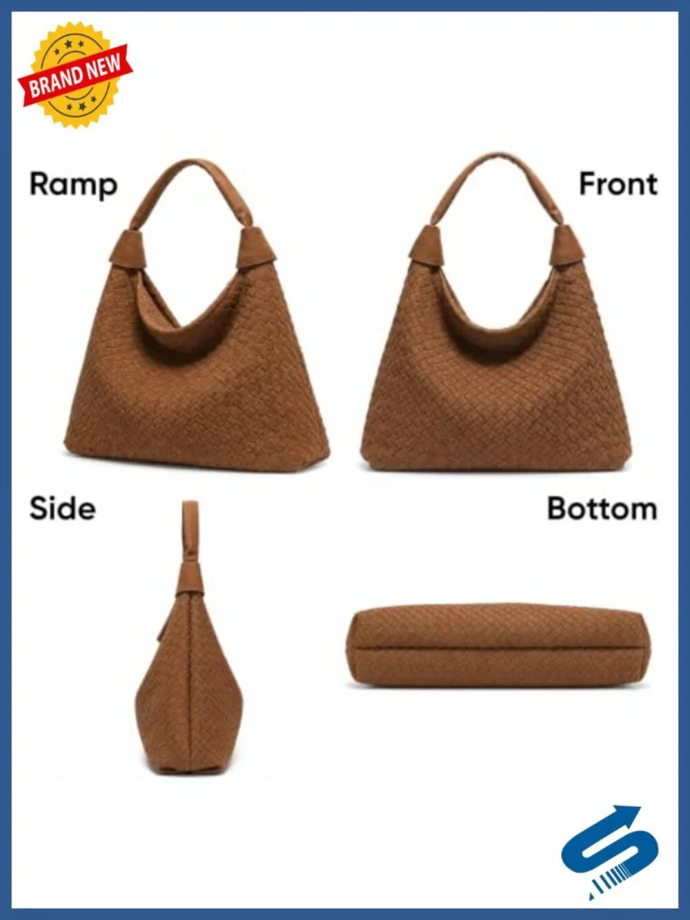 Oversized Woven Suede Tote Bag, Large Slouchy Hobo Shoulder Purse Work Travel